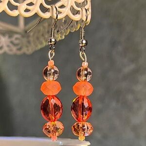 Shades of Orange Handmade Dangle Earrings
